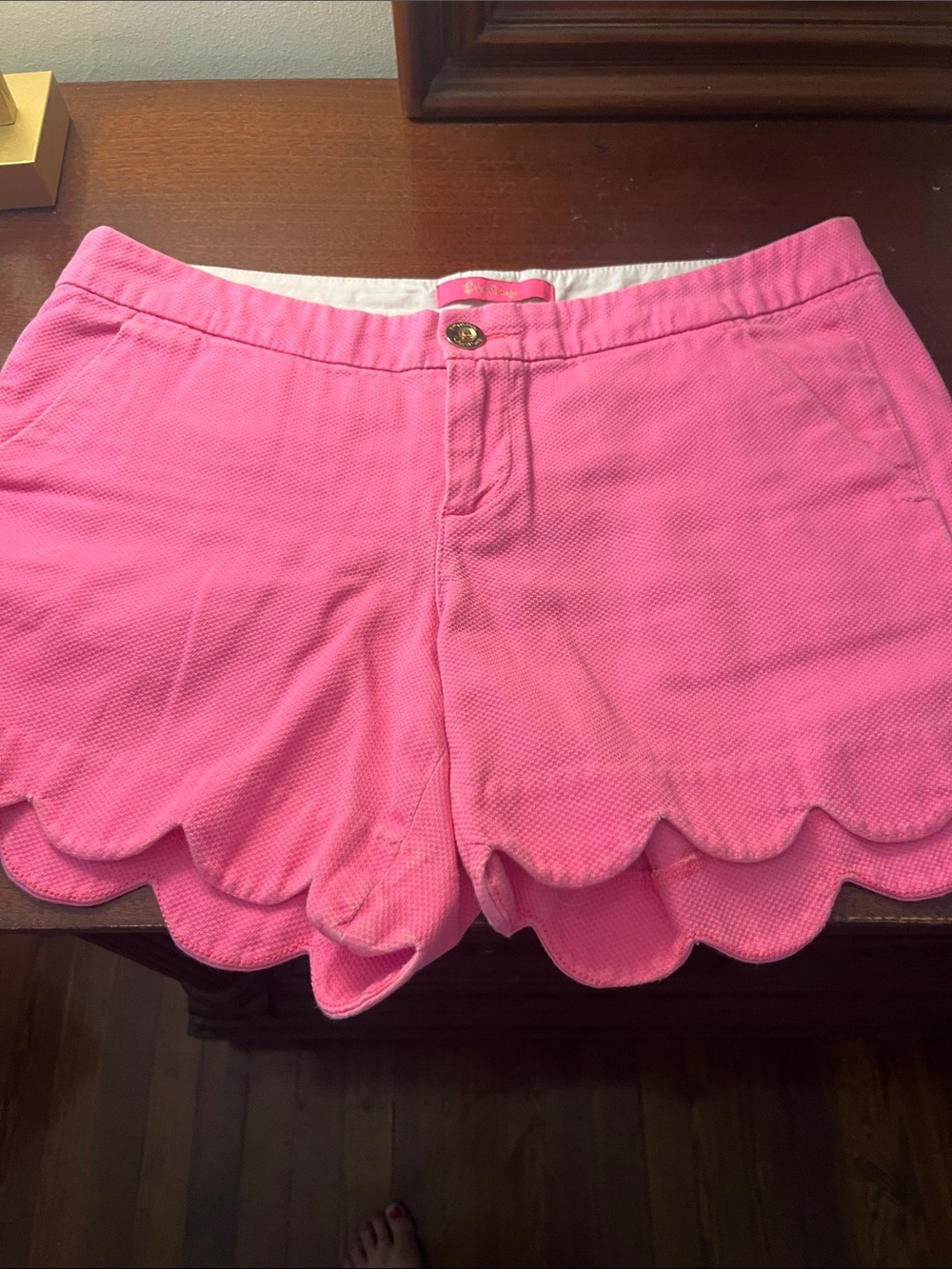 Lilly Pulitzer Hot Pink Scallop Hem Bermuda Shorts